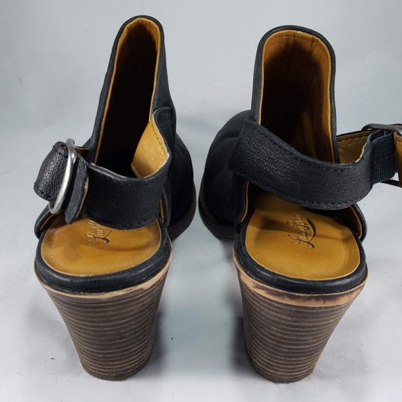 LUCKY BRAND Black Block-Heel Leather Ankle Boots - Picture 4 of 7